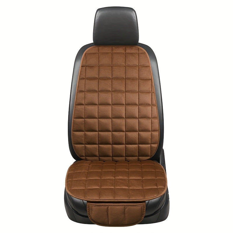 Un set di due cuscini per auto, essenziali per l'autunno e l'inverno, con morbide fodere in peluche e tasche portaoggetti per una guida confortevole, compatibili con vari interni auto e realizzati in memory foam.