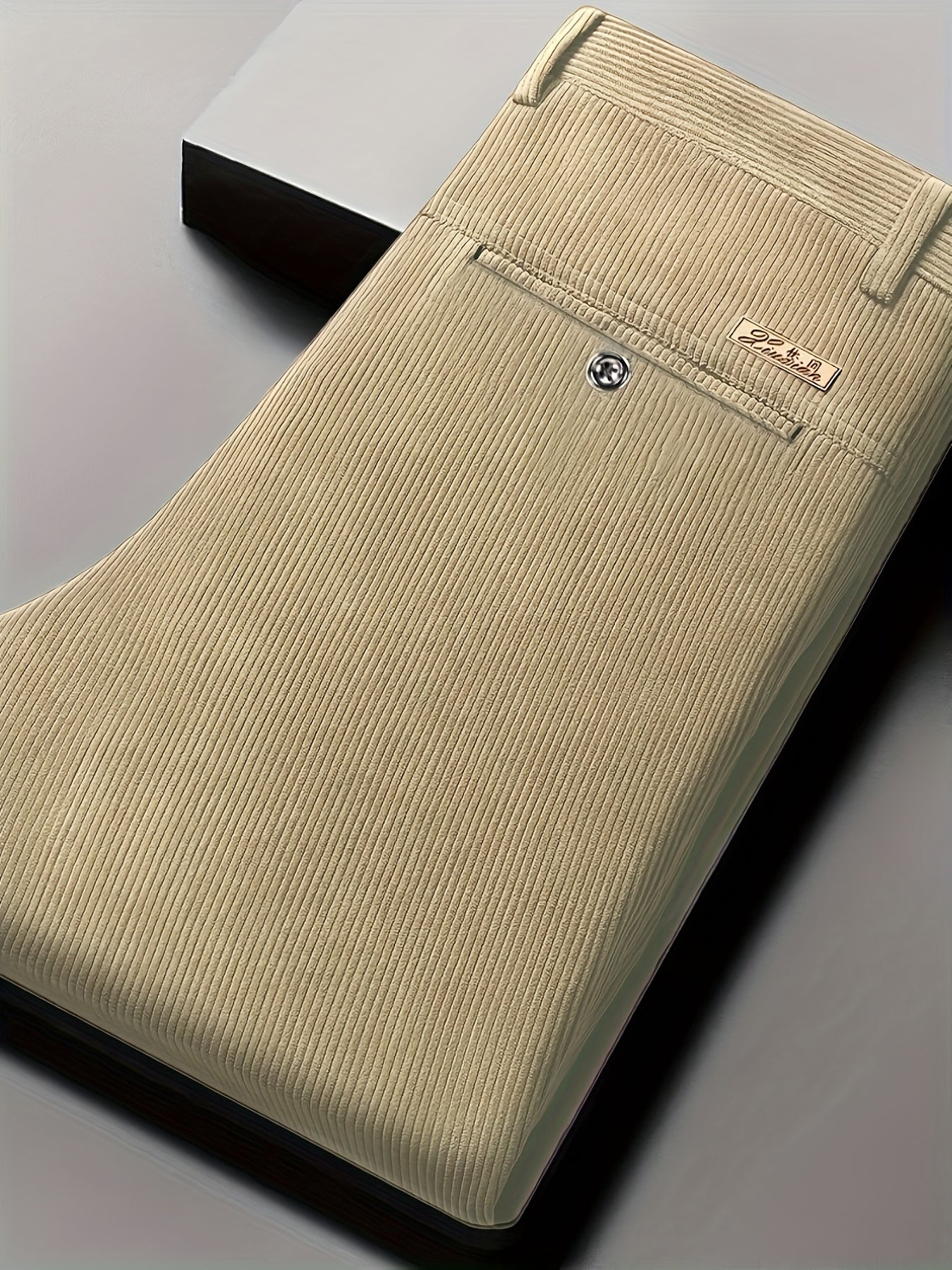 Pantaloni Eleganti da Uomo in Velluto a Coste - 5 Colori Disponibili, Pantaloni a Gamba Dritta Business Casual & Semi-Formali, Tessuto Antivizzo per Ufficio, Matrimonio, Riunioni - Primavera/Autunno (Lavaggio a Mano/Lavaggio a Secco) - Vestibilità Matura,