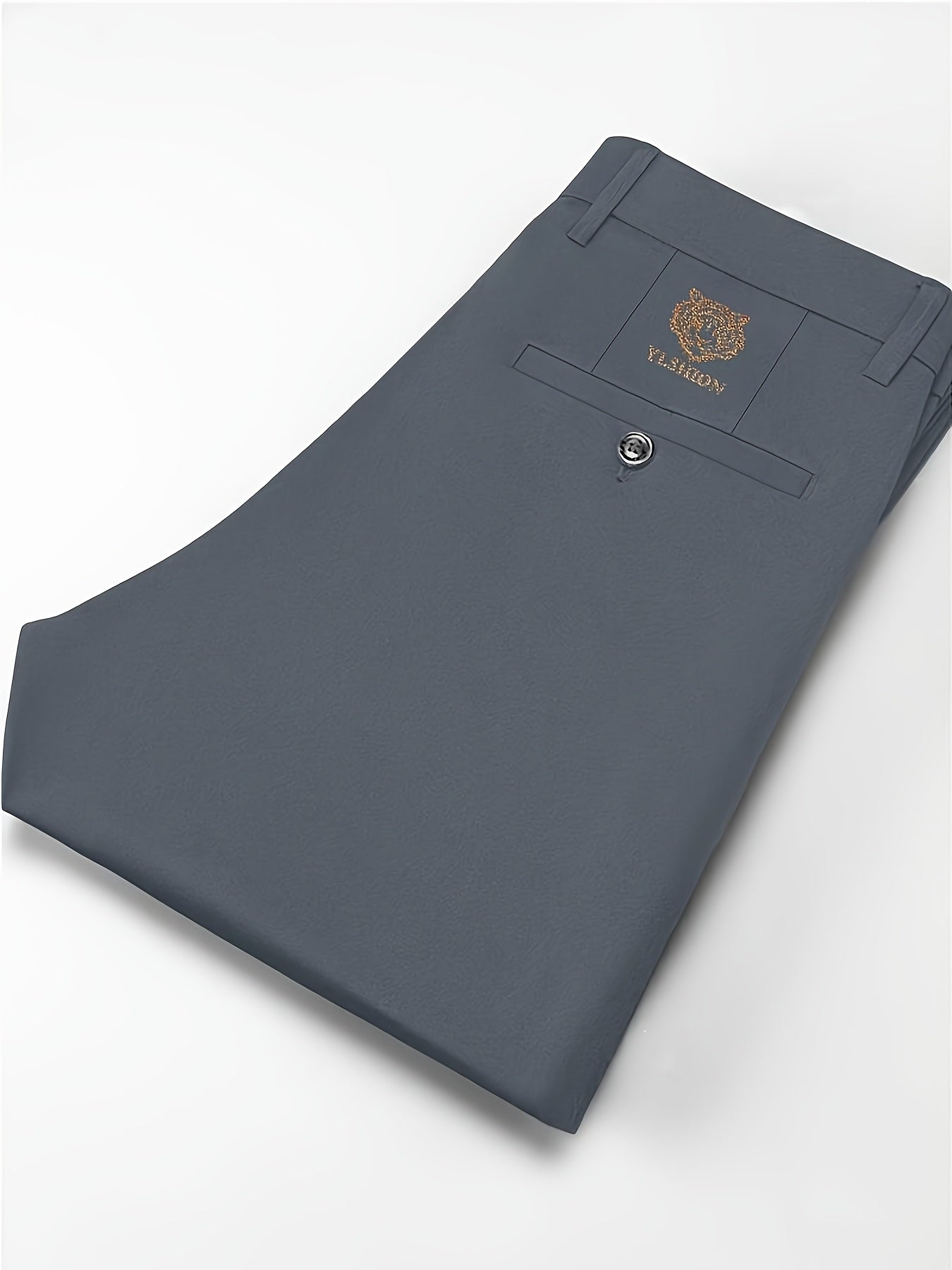 4pcs Pantaloni Eleganti Casual da Uomo a Gamba Dritta - Tessuto Elasticizzato Poliestere/Elastan, Tasche con Stampa Animalier, Comfort per Tutte le Stagioni, Solo Lavaggio a Mano (Beige/Navy/Grigio Carbone/Rosso)