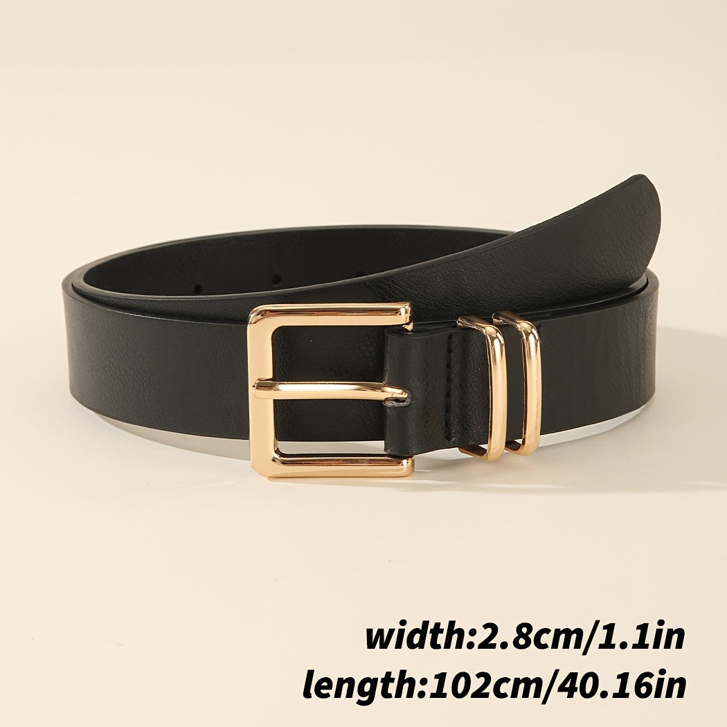 3 pezzi di cinture da donna con fibbie a quadrato dorato - Nero, Beige, Marrone - Accessori versatili per la vita per jeans, pantaloni, abiti - Stile casual e preppy - Regalo perfetto per lei, accessori versatili per la vita | Cintura elegante | Cinture d