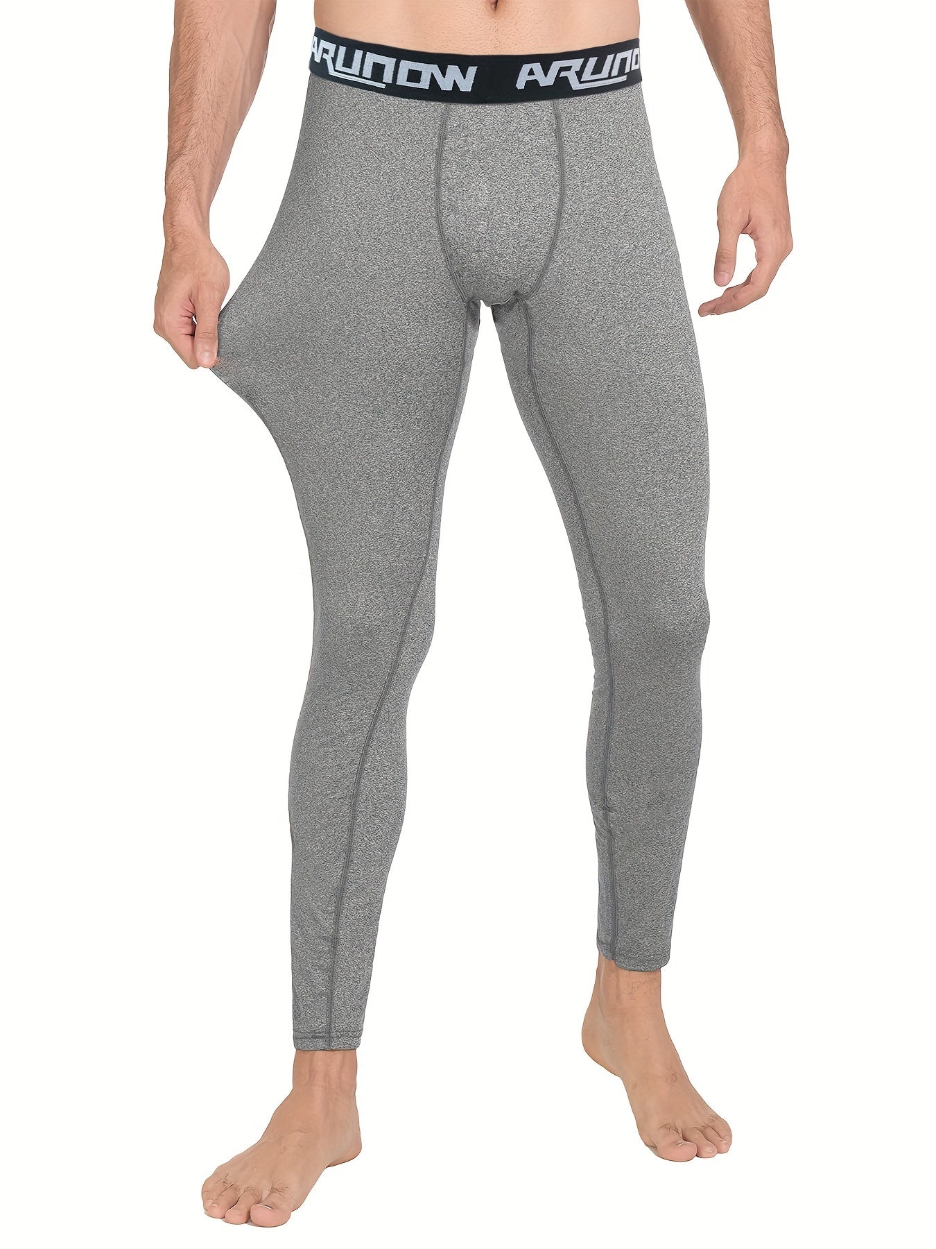 2 pezzi di leggings in pile per uomo, vita alta e elastica, pantaloni stretti, vestibilità slim per uomo, pantaloni lunghi caldi, pantaloni autunnali