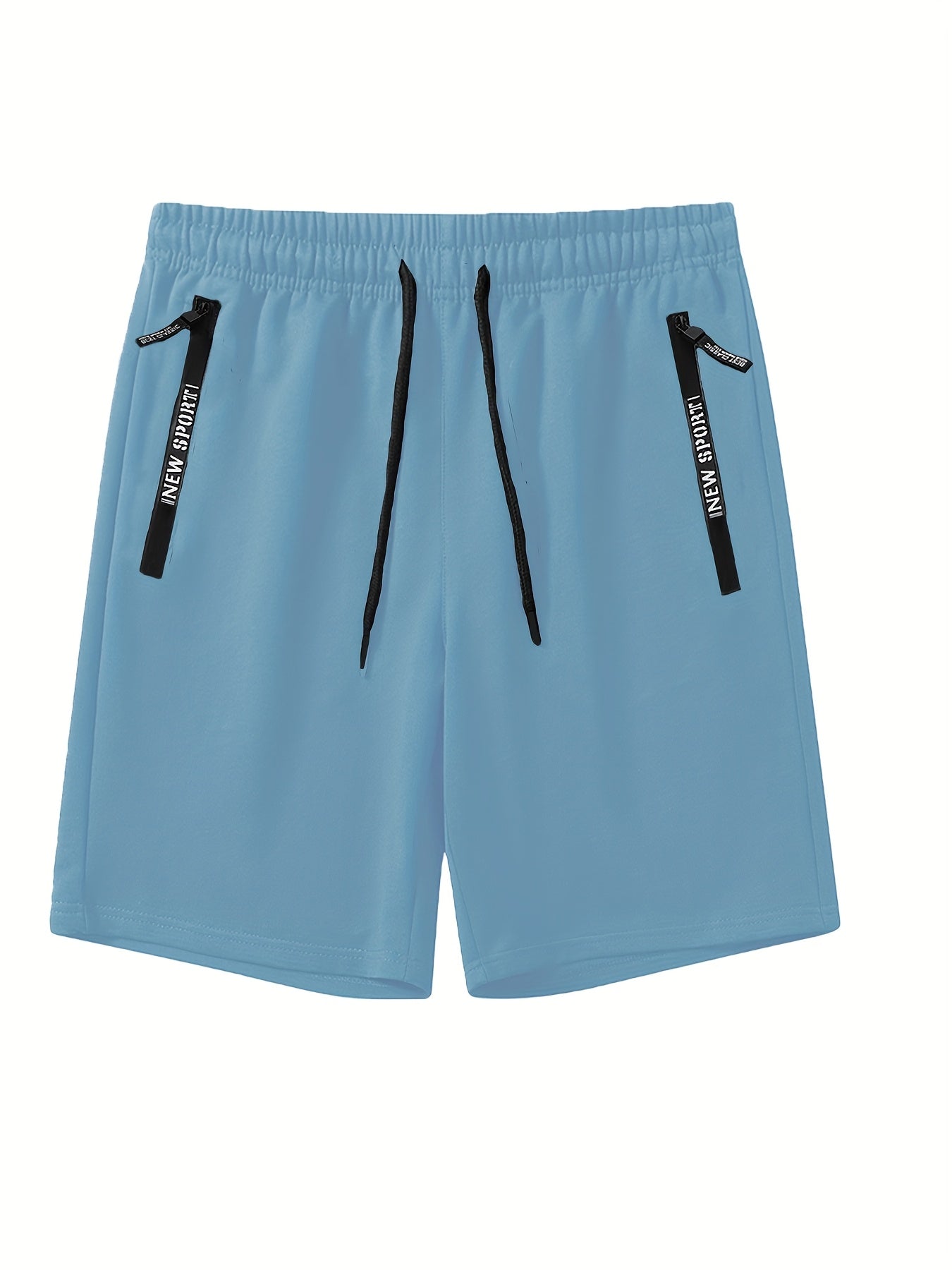 Set di 3 pantaloncini sportivi casual estivi da uomo con elastico in vita e coulisse, con tasche con cerniera, ideali per allenamenti, corsa, palestra e sport all'aria aperta.