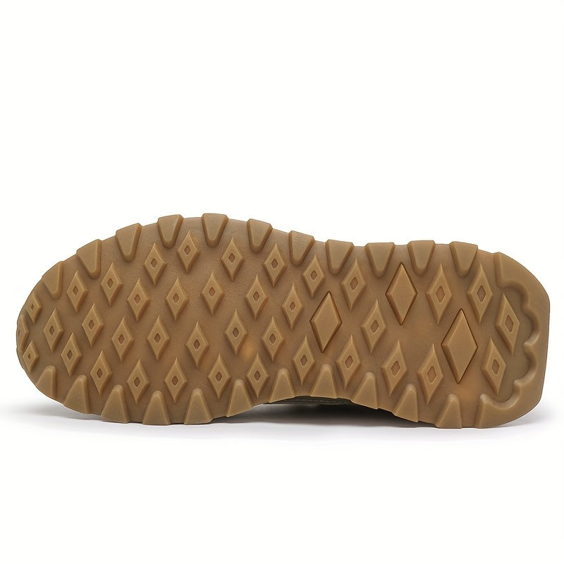 Sneakers da uomo in rete traspirante - Leggeri, resistenti agli odori, casual e da corsa con suola in gomma morbida, design bianco e marrone per abbigliamento casual, attività all'aperto e uso quotidiano, scarpe da ginnastica, calzature da esterno, scarpe
