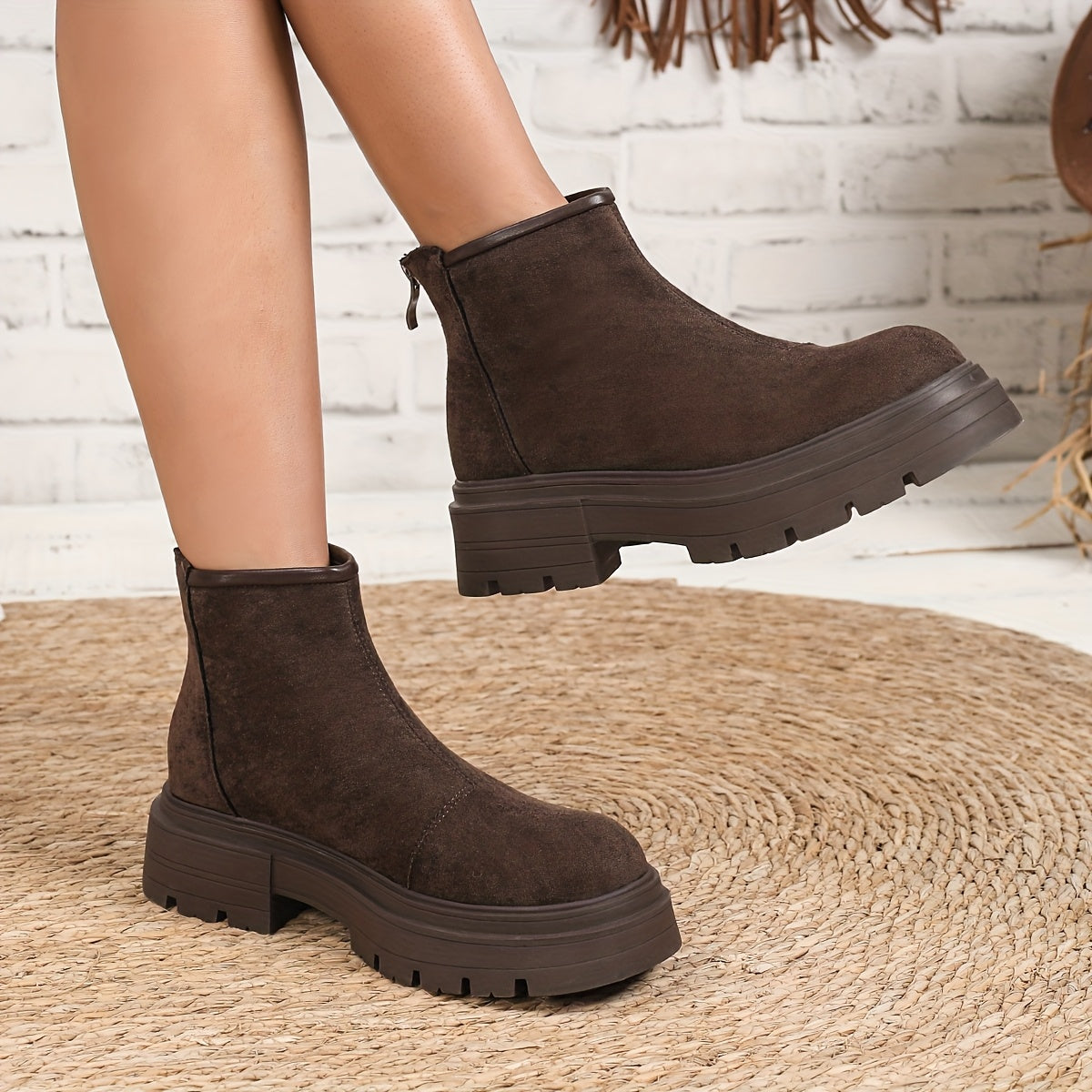 Stivaletti Chelsea da Donna per il Bosco - Stivali Invernali Foderati in Pile con Suola Spessa, Nuovo Modello di Ankle Boot Corto