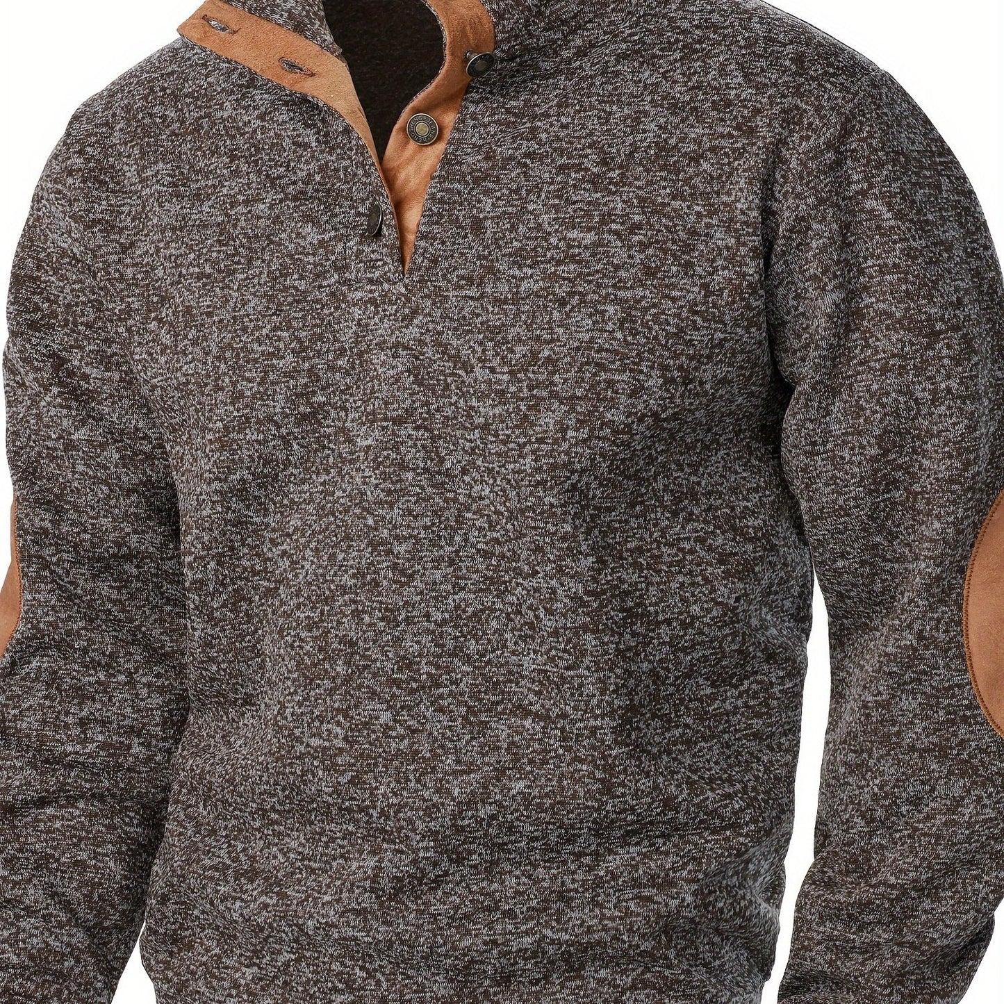 Maglione Uomo con Collo Alto e Maniche Lunghe - Felpa Casual Autunno Inverno Calda con Bottoni, Taglio Regolare per Abbigliamento Casual