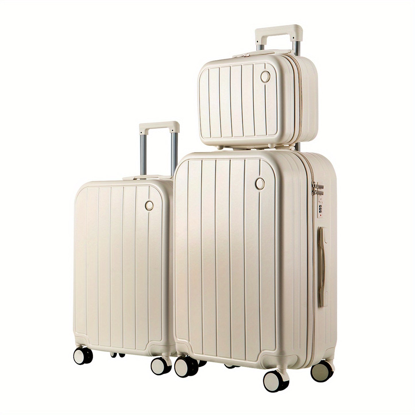 Valigia da Viaggio pz: Set di 3 Pezzi con Ruote Girevoli, Valigie Eleganti in Verde Pratico per Viaggi, Include Valigie Premium da 14/20/28 Pollici