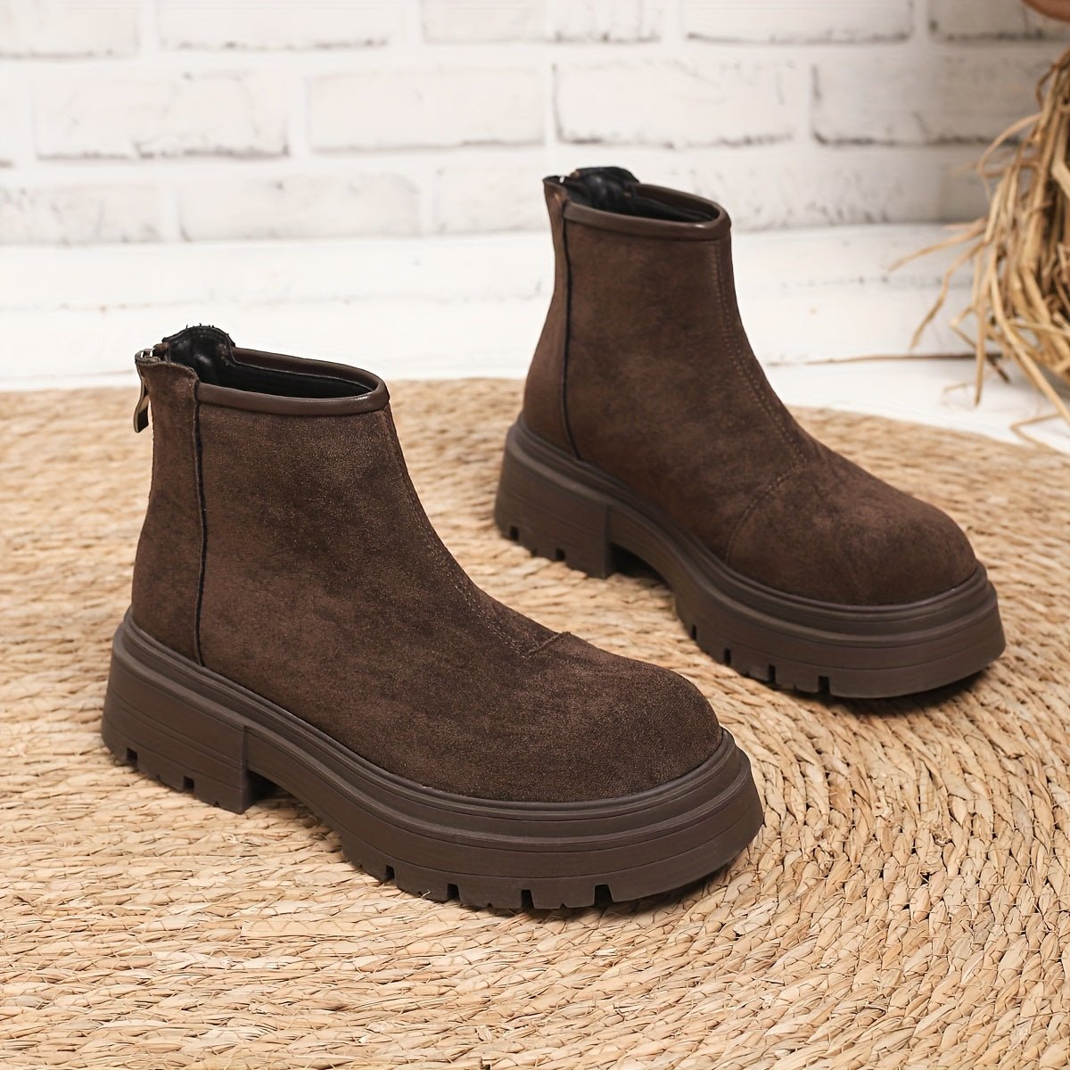 Stivaletti Chelsea da Donna per il Bosco - Stivali Invernali Foderati in Pile con Suola Spessa, Nuovo Modello di Ankle Boot Corto
