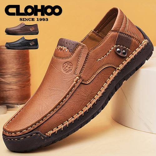 Scarpe fatte a mano per uomo CLOHOO, suola morbida, comode e traspiranti, suola in gomma, scarpe sportive casual resistenti, slip-on, scarpe da ufficio per tutti gli anni, moda giovane