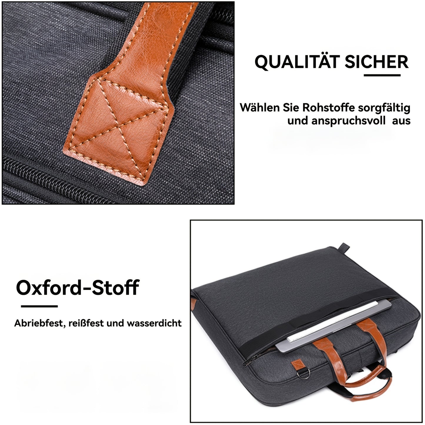 Valigia Grande & Custodia per Abiti - Bagaglio da Viaggio Business con Scomparto per Laptop, Tessuto Oxford Resistente, Valigetta Spaziosa con Maniglia o Tracolla per Professionisti (50x54x8cm, Nero) - Ideale per Viaggi Aerei ed Eventi Formali