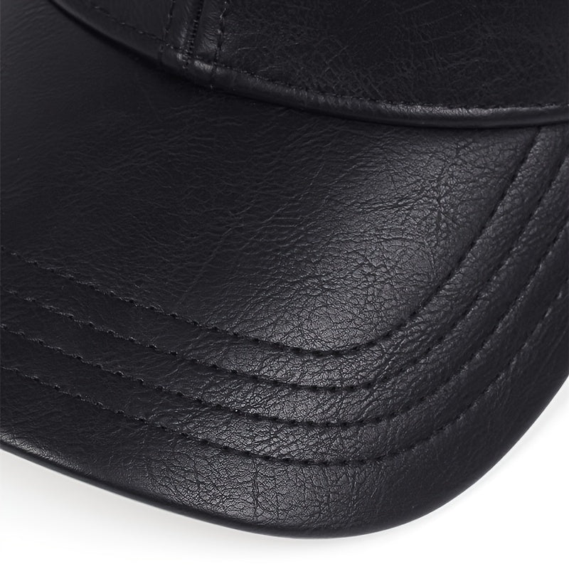 1pz Cappello da baseball in pelle PU da uomo, scelta ideale per i regali
