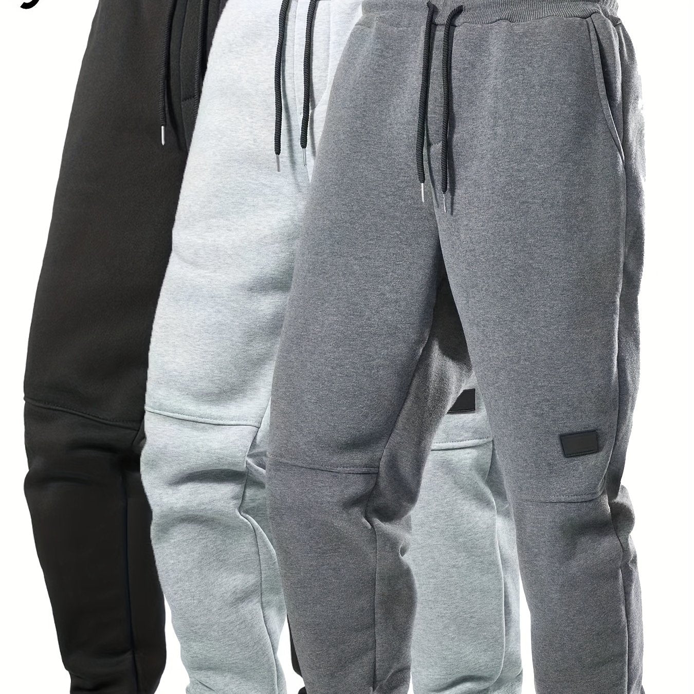 3pezzo Pantaloni da Jogging da Uomo con Elastico in Vita e Coulisse - Pantaloni da Jogging Casuali a Tinta Unita, Vestibilità Regolare, Lunghezza alla Caviglia, Comodi per Autunno/Inverno, Pantaloni da Jogging, Pantaloni da Jogging, Pantaloni da Jogging p