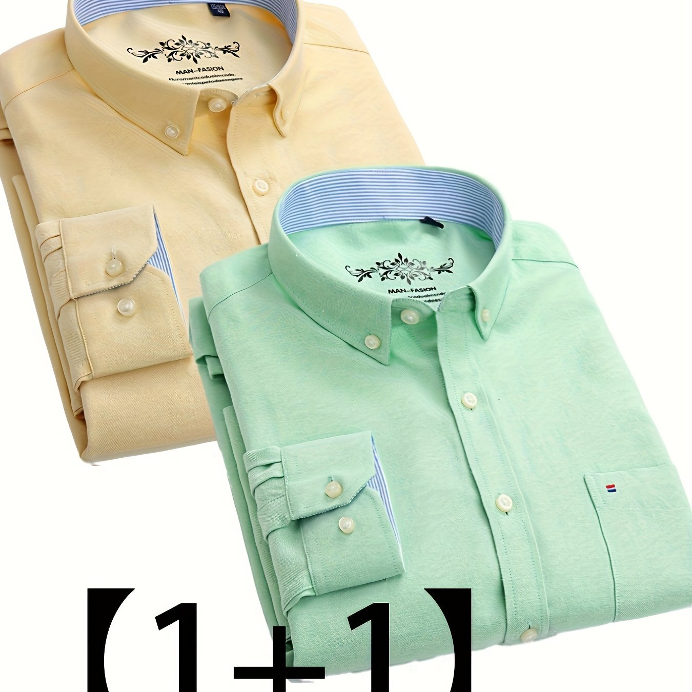 Valerio – Due Camicie Oxford a Manica Lunga Monocolore