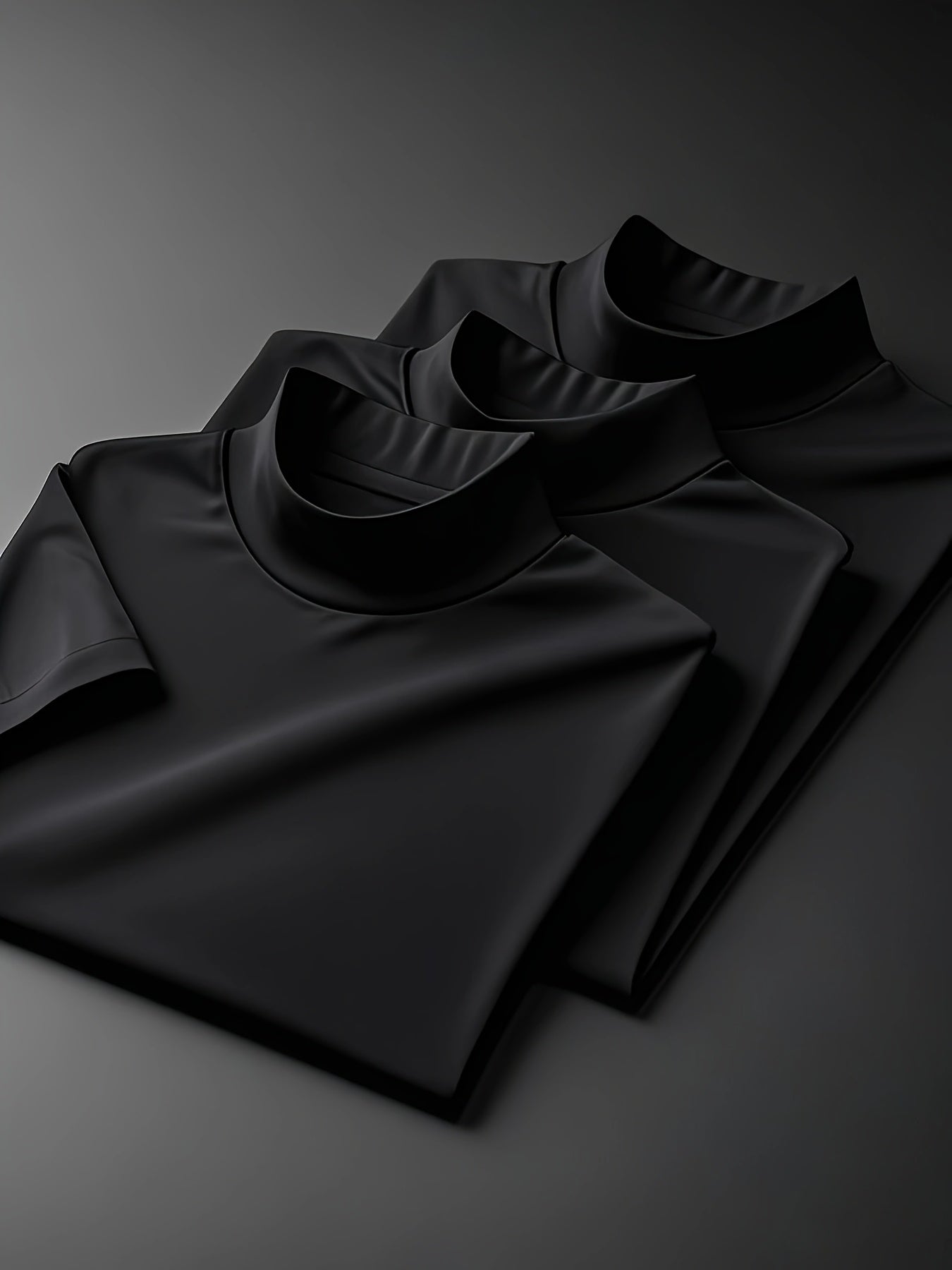 3pezzo Magliette Casual da Uomo a Manica Corta con Collo Alto - Tessuto Morbido, Leggero e Traspirante per la Primavera e l'Estate, Abbigliamento Casual|Stile Casual|Tessuto Elasticizzato