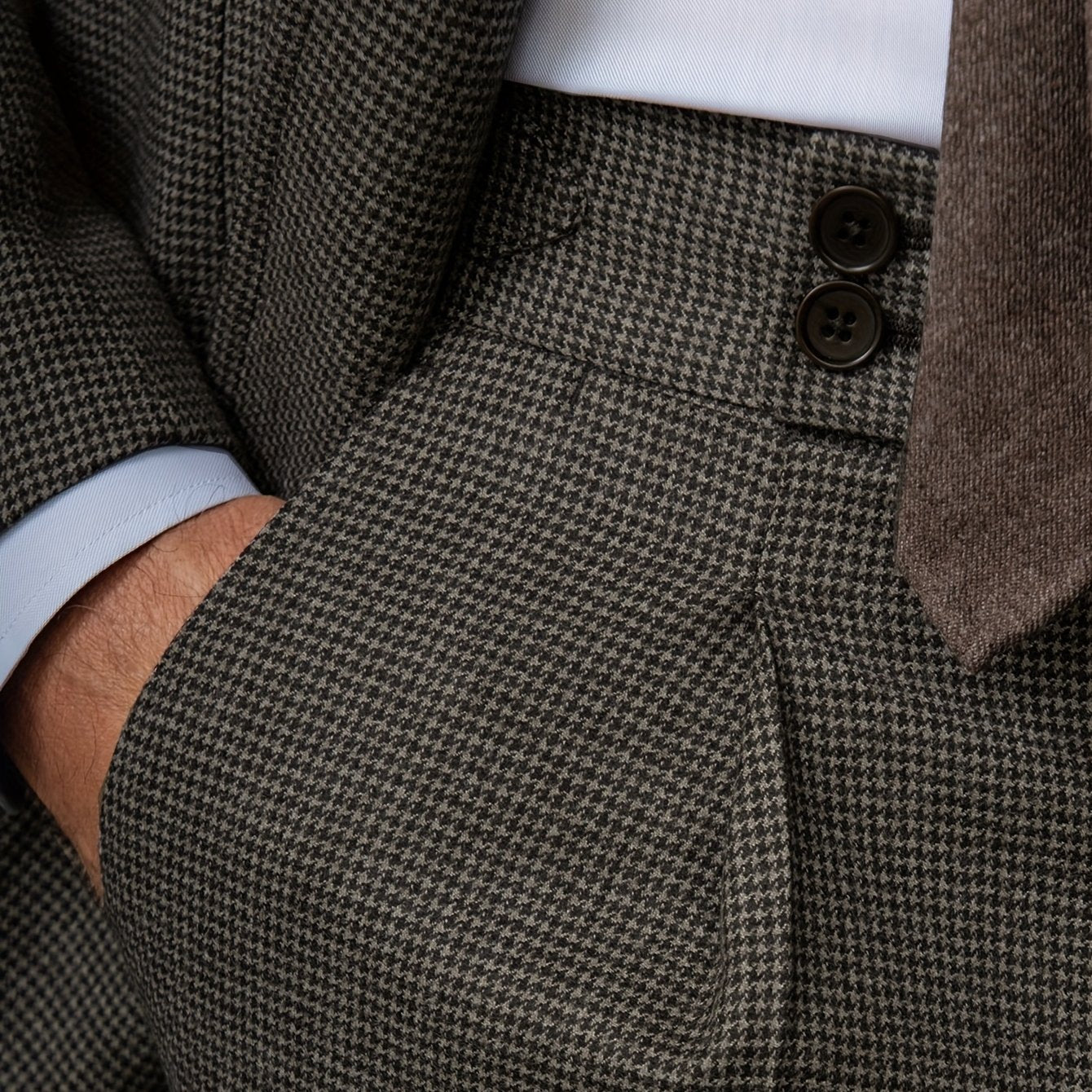 2025 Pantaloni da uomo a vita alta per autunno e inverno - Pantaloni formali da lavoro con chiusura a bottone, eleganti per ufficio e occasioni formali, tessuto non elasticizzato per un aderimento strutturato - Eventi formali, matrimoni, riunioni - Pantal