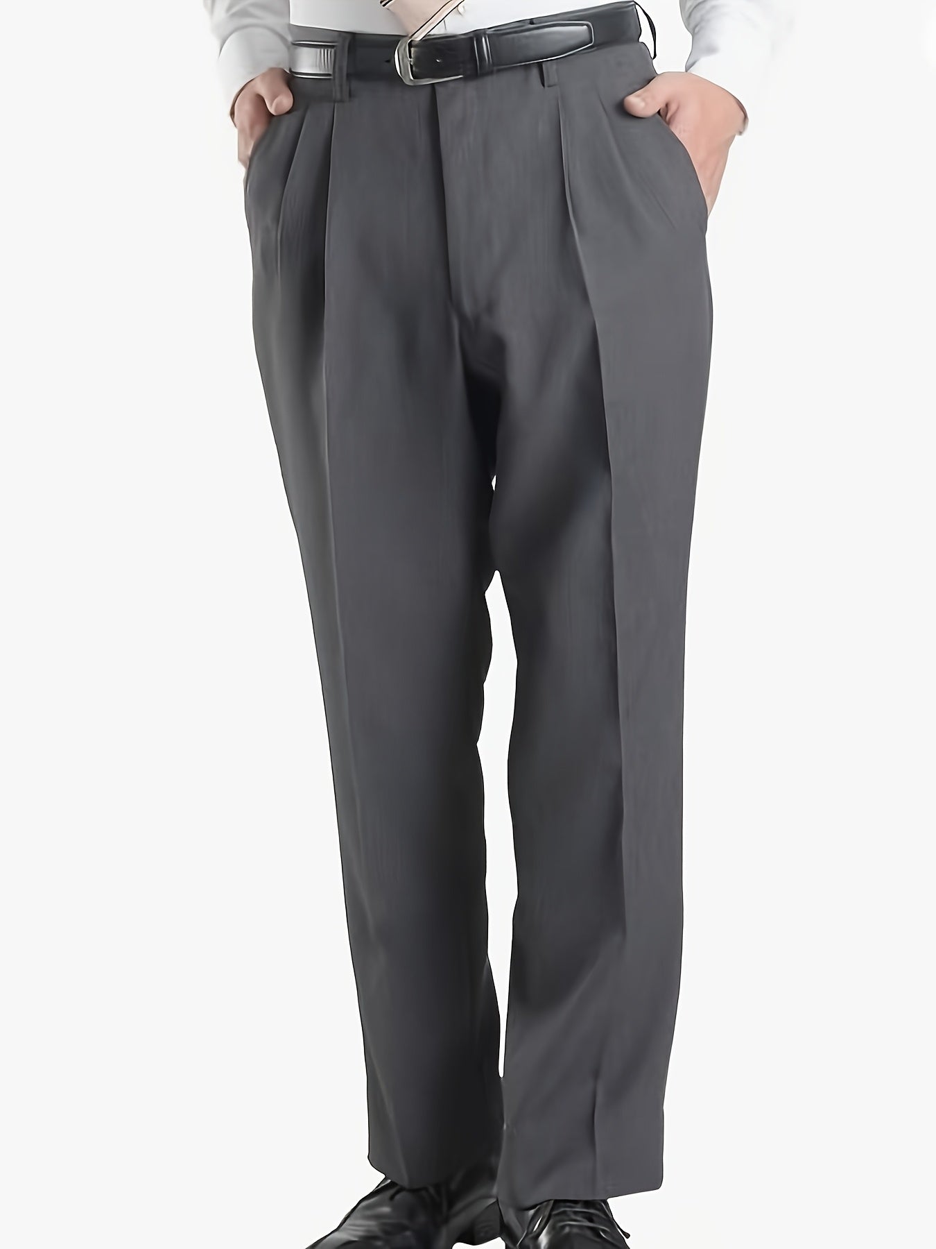 1+1 Set di 2 Pezzi Pantaloni Chino Casual Uomo Loose-Fit per Business