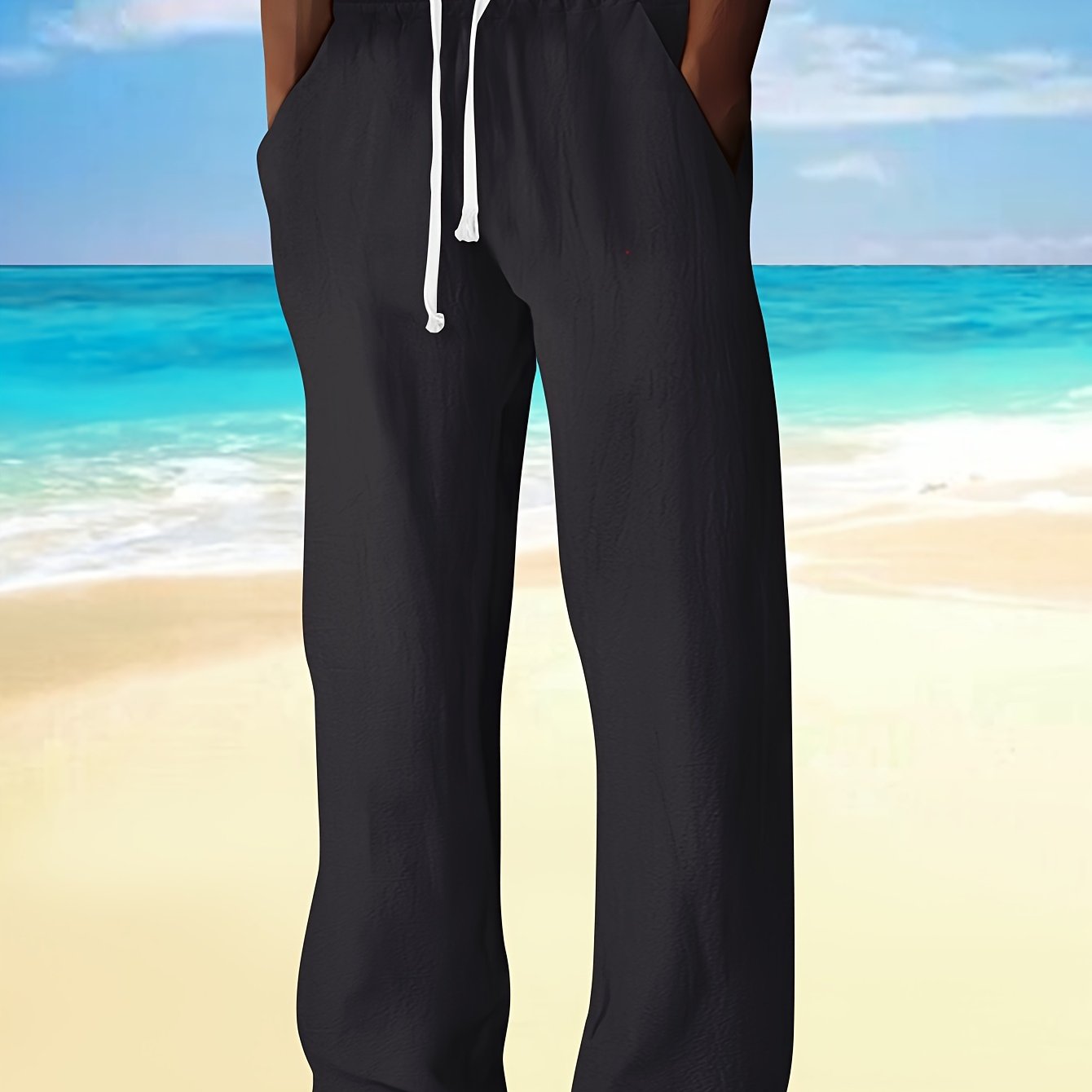 Uomo Pantaloni - Modelli a Gamba Dritta con Vita Regolabile, Senza Cintura per Look Casual e Semi-Formale - Leggeri e Traspiranti per Primavera/Autunno, Stile Rilassato, Costruzione Resistente