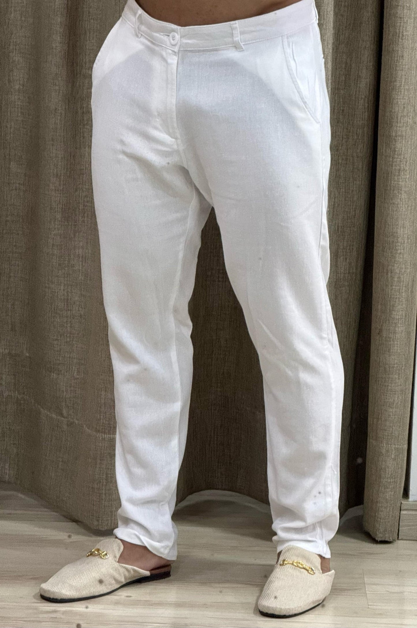 Men’s White Linen Pants