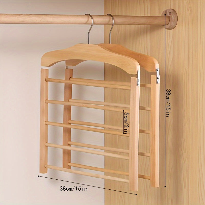 1pz Appendiabiti Multilivello in Legno Salvaspazio - Organizzatore d'Armadio Durevole per Cravatte, Sciarpe & Altro, Ideale per l'Organizzazione dell'Armadio, Organizzatore di Vestiti