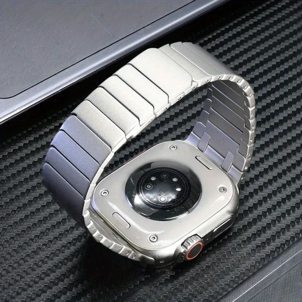 Adatto per for iwatch Ultra 49Mm S9 45Mm Cinturino a catena magnetica in acciaio inossidabile per cinturino da uomo di lusso per for iwatch Serie 9 8 7 6 5 4 Se 44Mm 42Mm