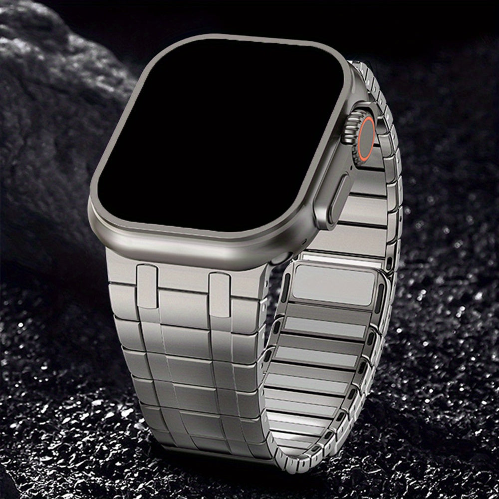 Adatto per for iwatch Ultra 49Mm S9 45Mm Cinturino a catena magnetica in acciaio inossidabile per cinturino da uomo di lusso per for iwatch Serie 9 8 7 6 5 4 Se 44Mm 42Mm