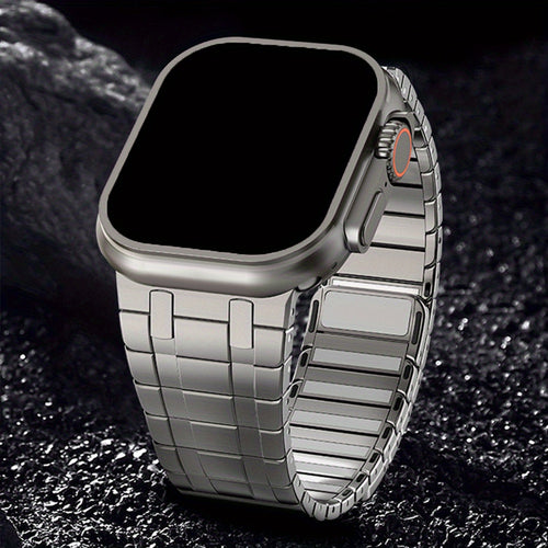 Adatto per for iwatch Ultra 49Mm S9 45Mm Cinturino a catena magnetica in acciaio inossidabile per cinturino da uomo di lusso per for iwatch Serie 9 8 7 6 5 4 Se 44Mm 42Mm