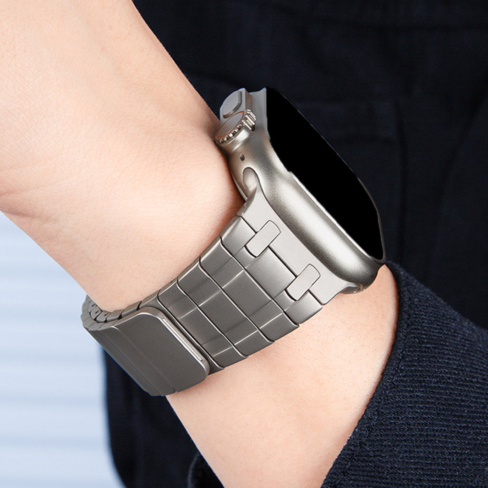 Adatto per for iwatch Ultra 49Mm S9 45Mm Cinturino a catena magnetica in acciaio inossidabile per cinturino da uomo di lusso per for iwatch Serie 9 8 7 6 5 4 Se 44Mm 42Mm