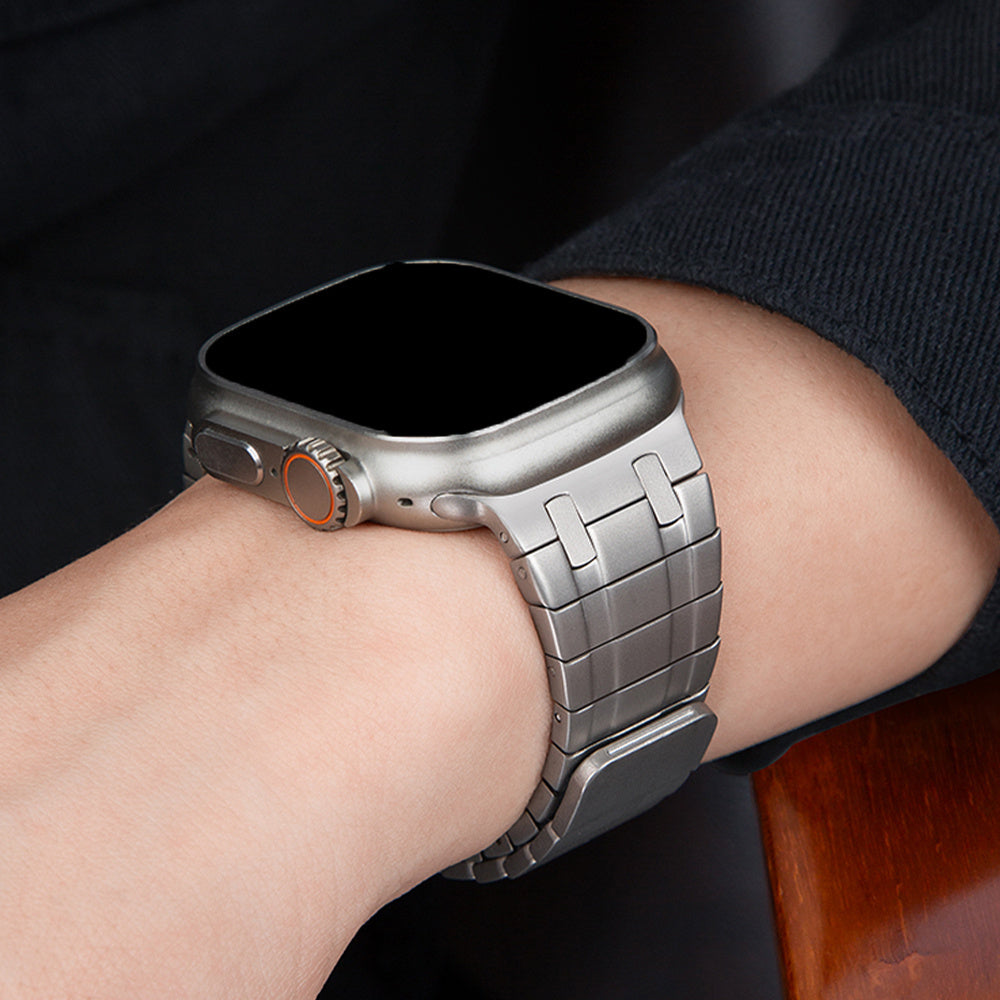 Adatto per for iwatch Ultra 49Mm S9 45Mm Cinturino a catena magnetica in acciaio inossidabile per cinturino da uomo di lusso per for iwatch Serie 9 8 7 6 5 4 Se 44Mm 42Mm