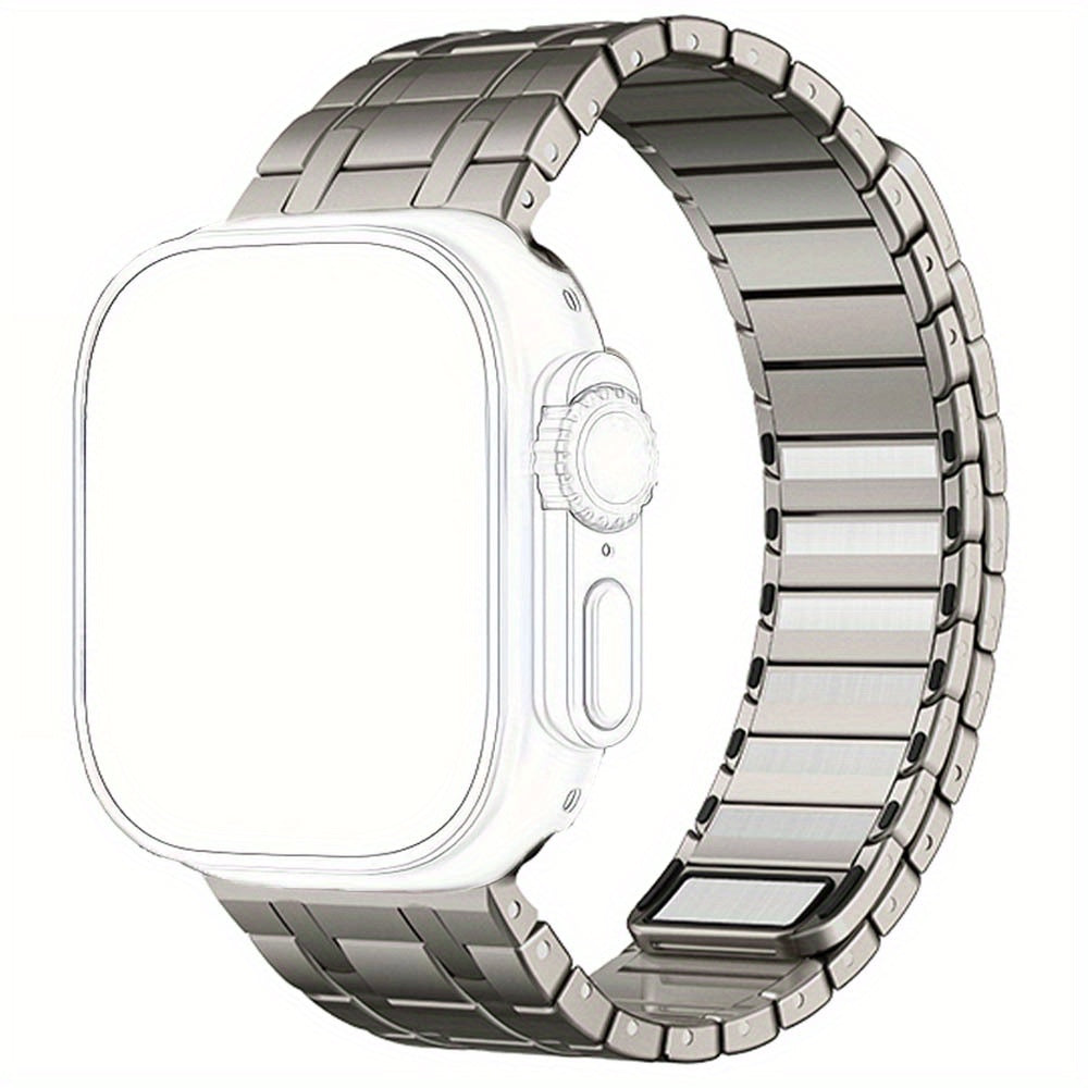 Adatto per for iwatch Ultra 49Mm S9 45Mm Cinturino a catena magnetica in acciaio inossidabile per cinturino da uomo di lusso per for iwatch Serie 9 8 7 6 5 4 Se 44Mm 42Mm