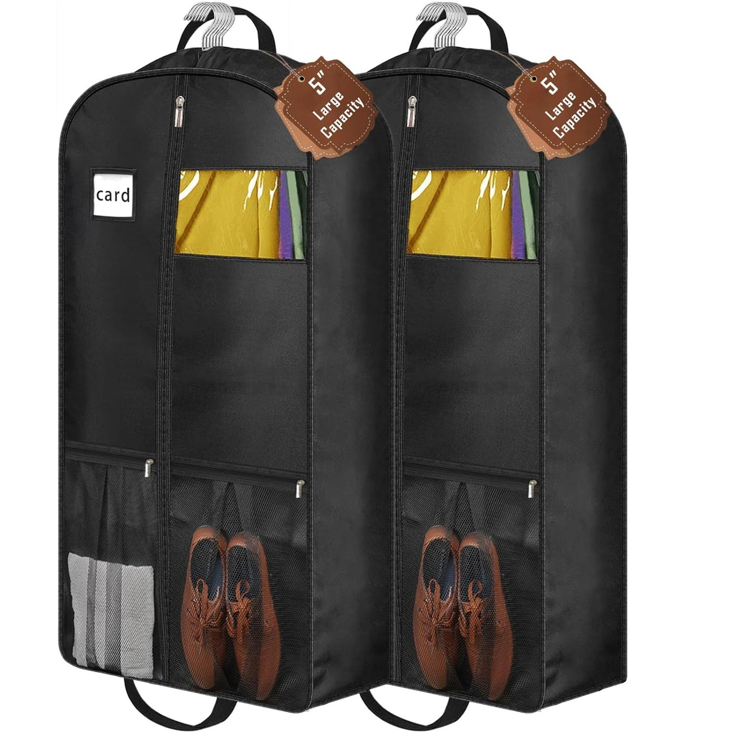 1/2pz 12.7cm Borse per Abiti Robuste con Gusci per Viaggi 109.22cm Borse per Abiti da Appendere per Armadio con Tasche Porta Abiti da Uomo per Camicie, Cappotti, Vestiti
