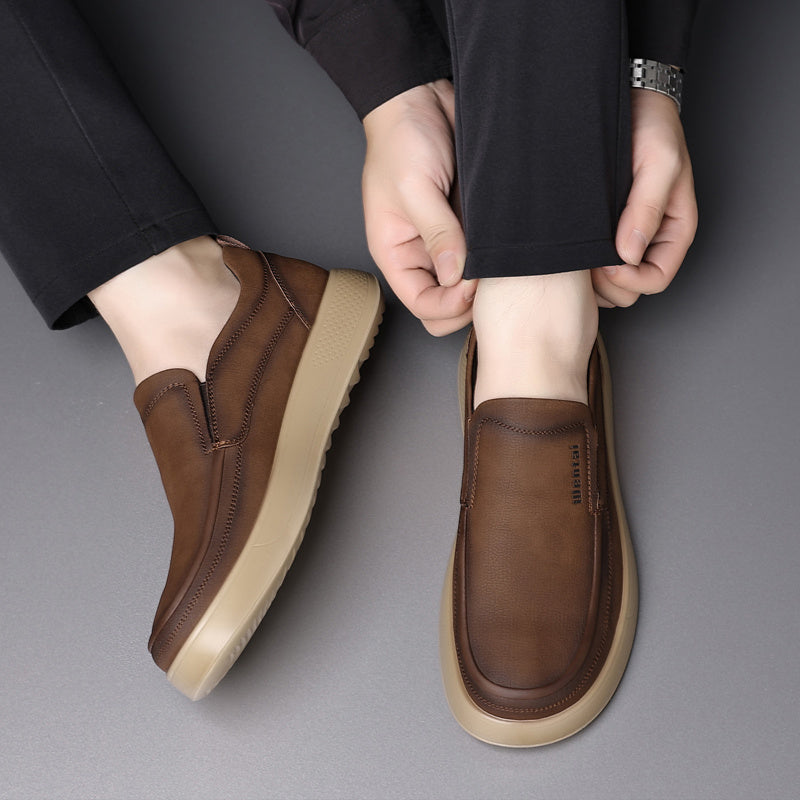 1 Paio di Scarpe da Uomo Slip-On Moccasins - Scarpe Casual Leggere con Suola Morbida e Punta Rotonda, Colorazione Marrone e Beige, Perfette per Abbigliamento Casual e Attività All'Aperto, Regalo Ideale per Uomini, Calzature Comode per Tutti i Giorni, Desi
