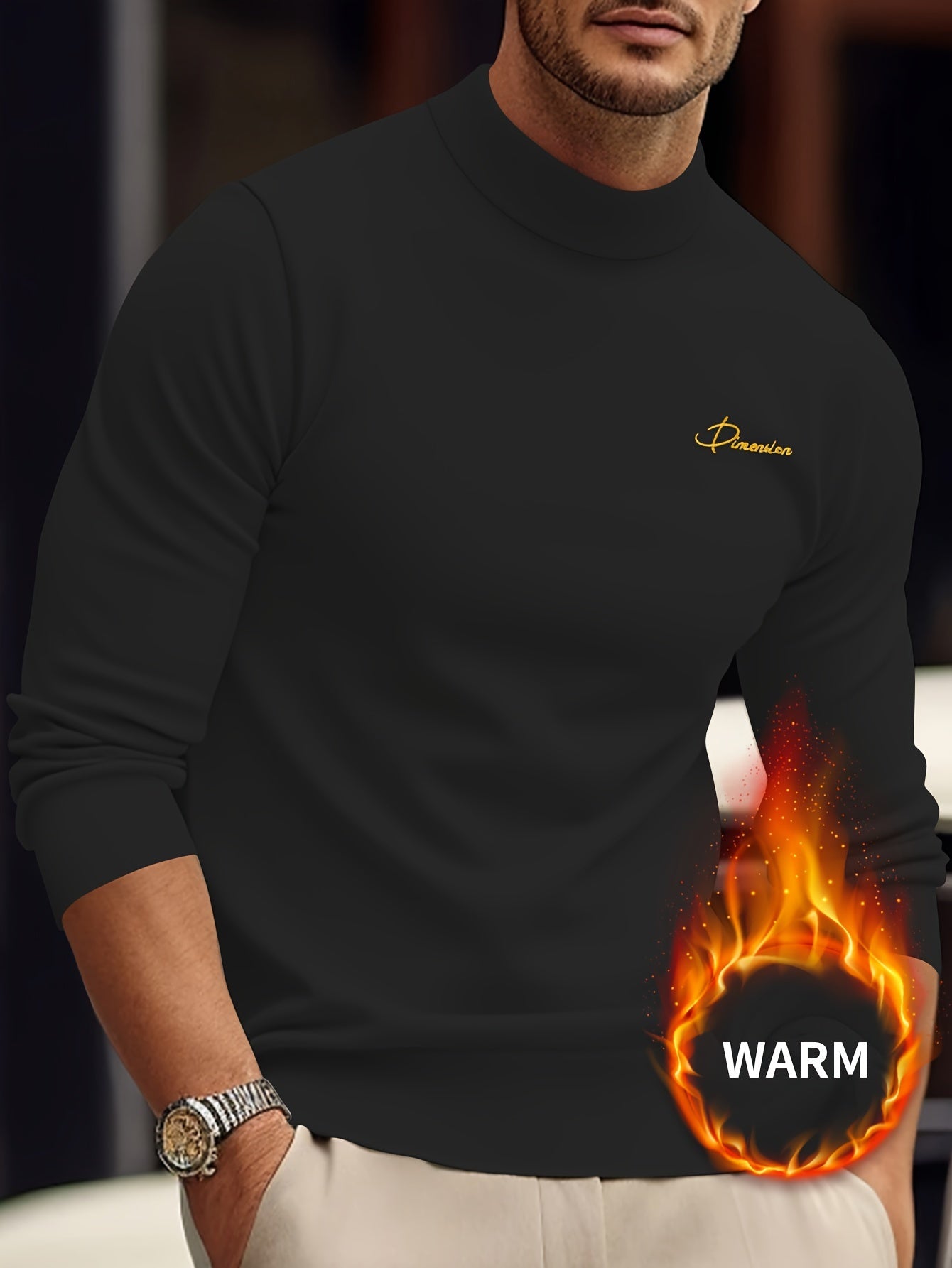 Z1012 Maglione Termico da Uomo a Maniche Lunghe con Scollo a Punta d'Arte - Maglia Invernale Calda e Resistente con Chiusura Frontale Intera con Zip, Collo Alto e Zip Integrale, Abbigliamento Lavabile in Lavatrice per Attività all'Aperto, Design con Zip F