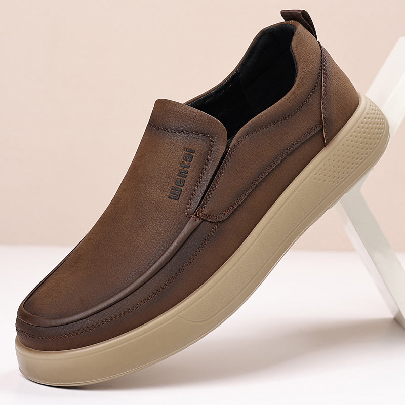 1 Paio di Scarpe da Uomo Slip-On Moccasins - Scarpe Casual Leggere con Suola Morbida e Punta Rotonda, Colorazione Marrone e Beige, Perfette per Abbigliamento Casual e Attività All'Aperto, Regalo Ideale per Uomini, Calzature Comode per Tutti i Giorni, Desi