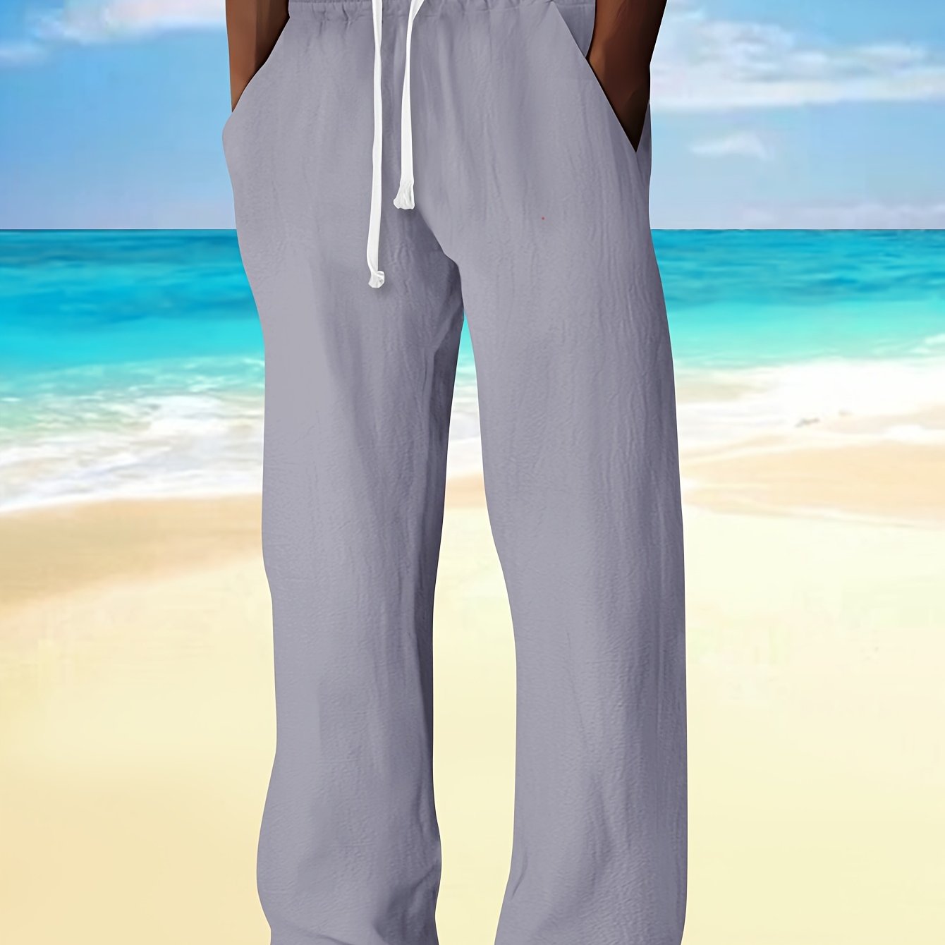 Uomo Pantaloni - Modelli a Gamba Dritta con Vita Regolabile, Senza Cintura per Look Casual e Semi-Formale - Leggeri e Traspiranti per Primavera/Autunno, Stile Rilassato, Costruzione Resistente