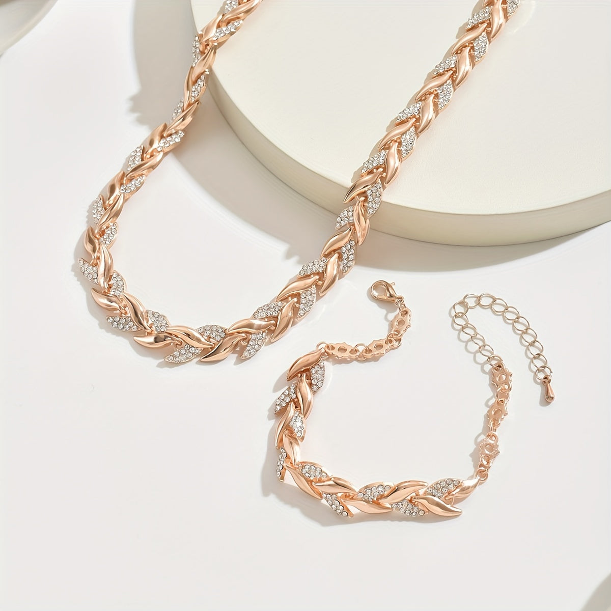 2 pezzi Collana + Bracciale Moda Donna Semplice Mermaid Splicing Collana Bracciale Adatto per l'uso quotidiano