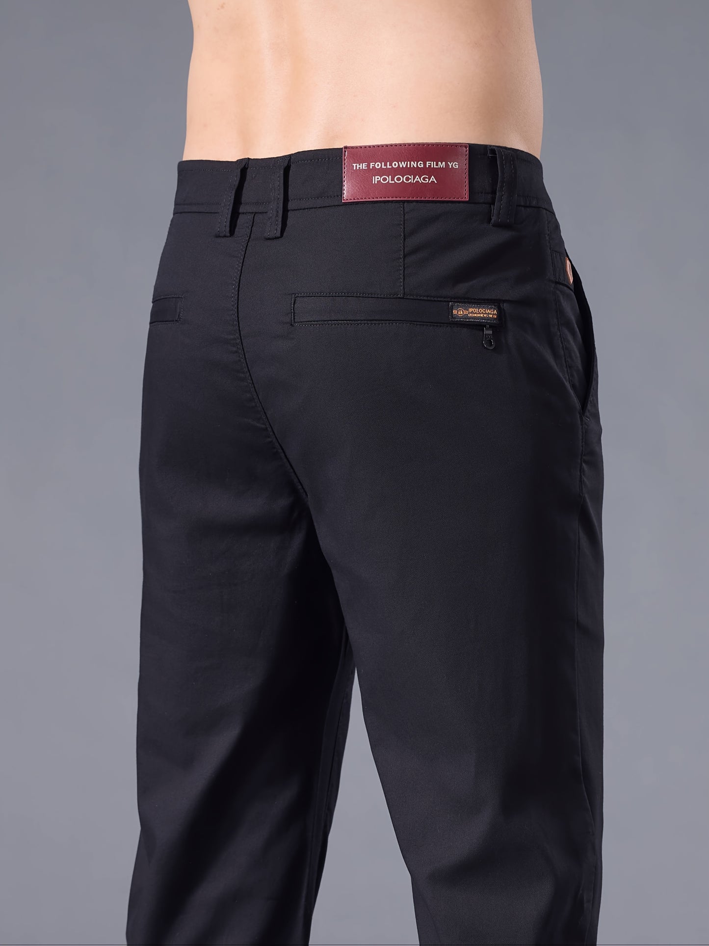 Pantaloni Casual Slim-Fit da Uomo - Traspiranti per Tutte le Stagioni Lavabili in Lavatrice con Vita Classica, Nero Unito per un Abbigliamento Casual Versatile, Aspetto di Alta Gamma | Vestibilità Comoda