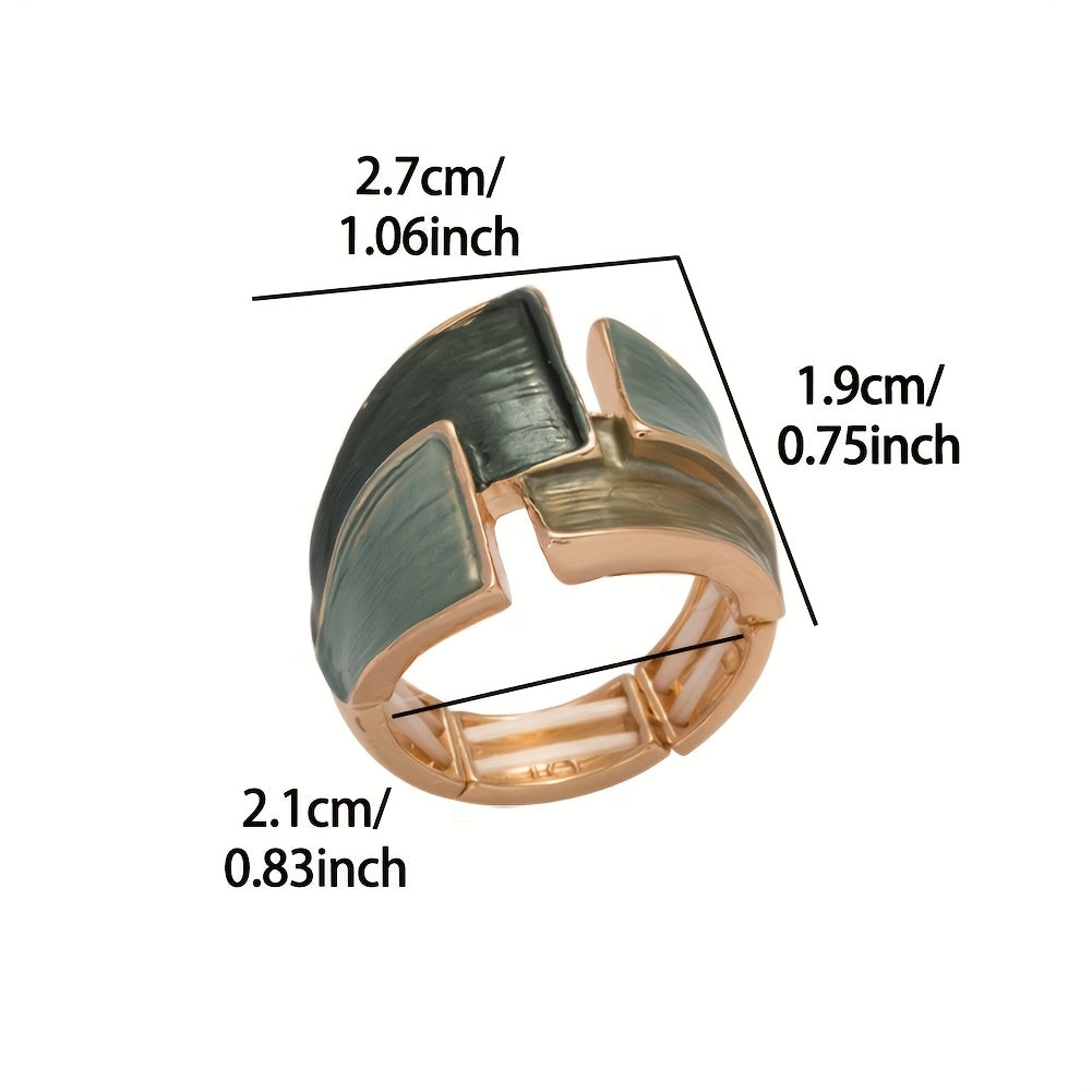 1 Anello in Lega di Zinco Smaltato Vintage, Gioielli Eleganti da Donna per Banchetto Francese