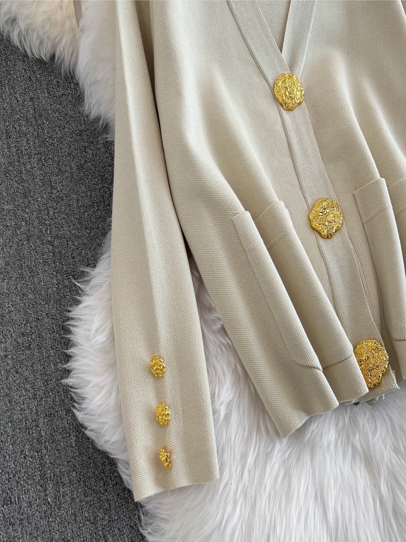 Set di cardigan e pantaloni in maglia elegante a due pezzi, cardigan con bottoni a maniche lunghe e scollo a V, pantaloni a gamba dritta, abbigliamento da donna
