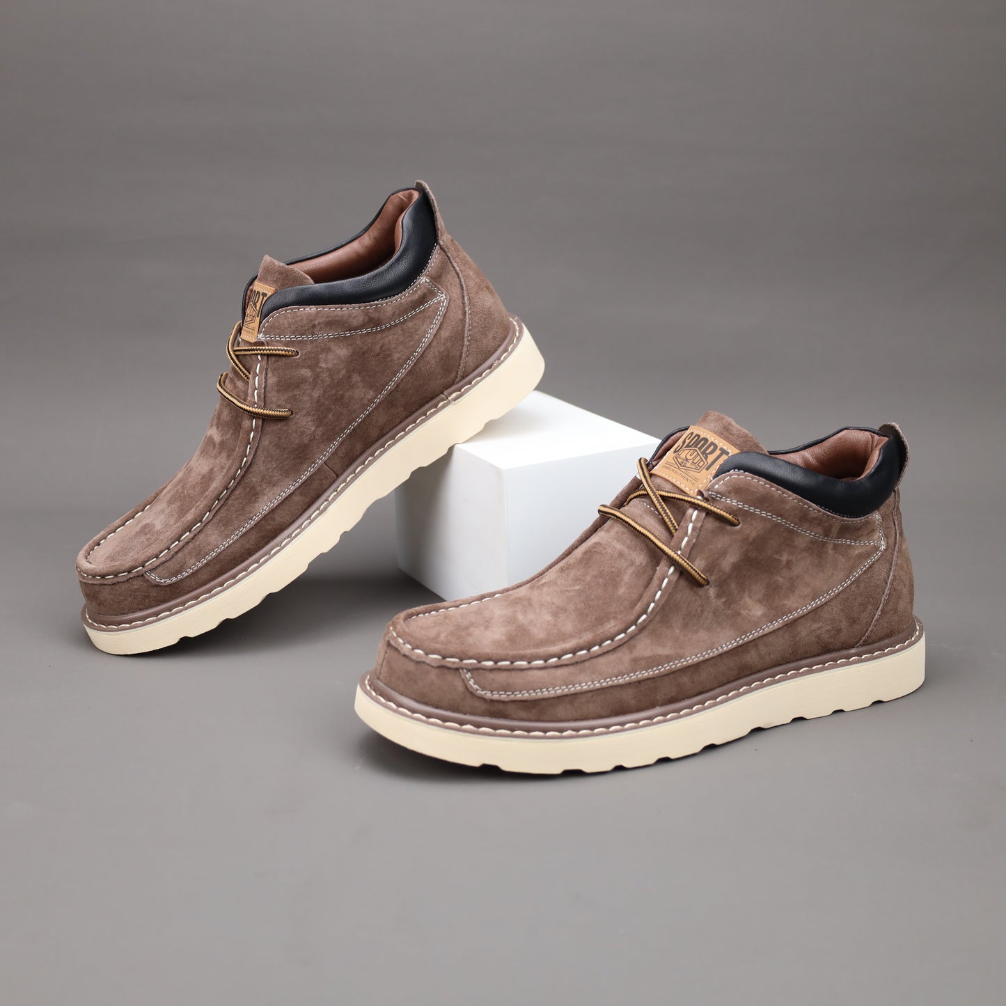1Paio di Stivali Oxford Derby alla Moda da Uomo - Stivali Casual con Lacci e Seconda Pelle di Vero Pelle Sintetica, Fodera in Seta, Suola in Gomma per Tutte le Stagioni - Versatile per l'Abbigliamento Quotidiano, Feste e Stile Stradale