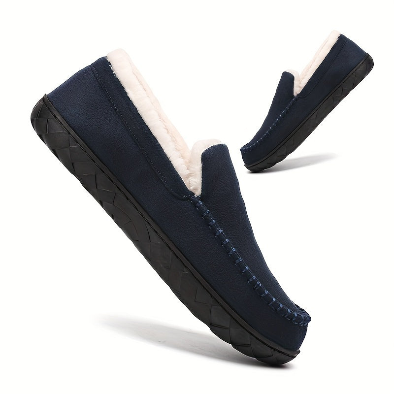 Pantofole da Uomo per Autunno e Inverno, Fodera Spessa, Antifreddo e Anti-gelo, Suola Antiscivolo, Facili da Infilarci