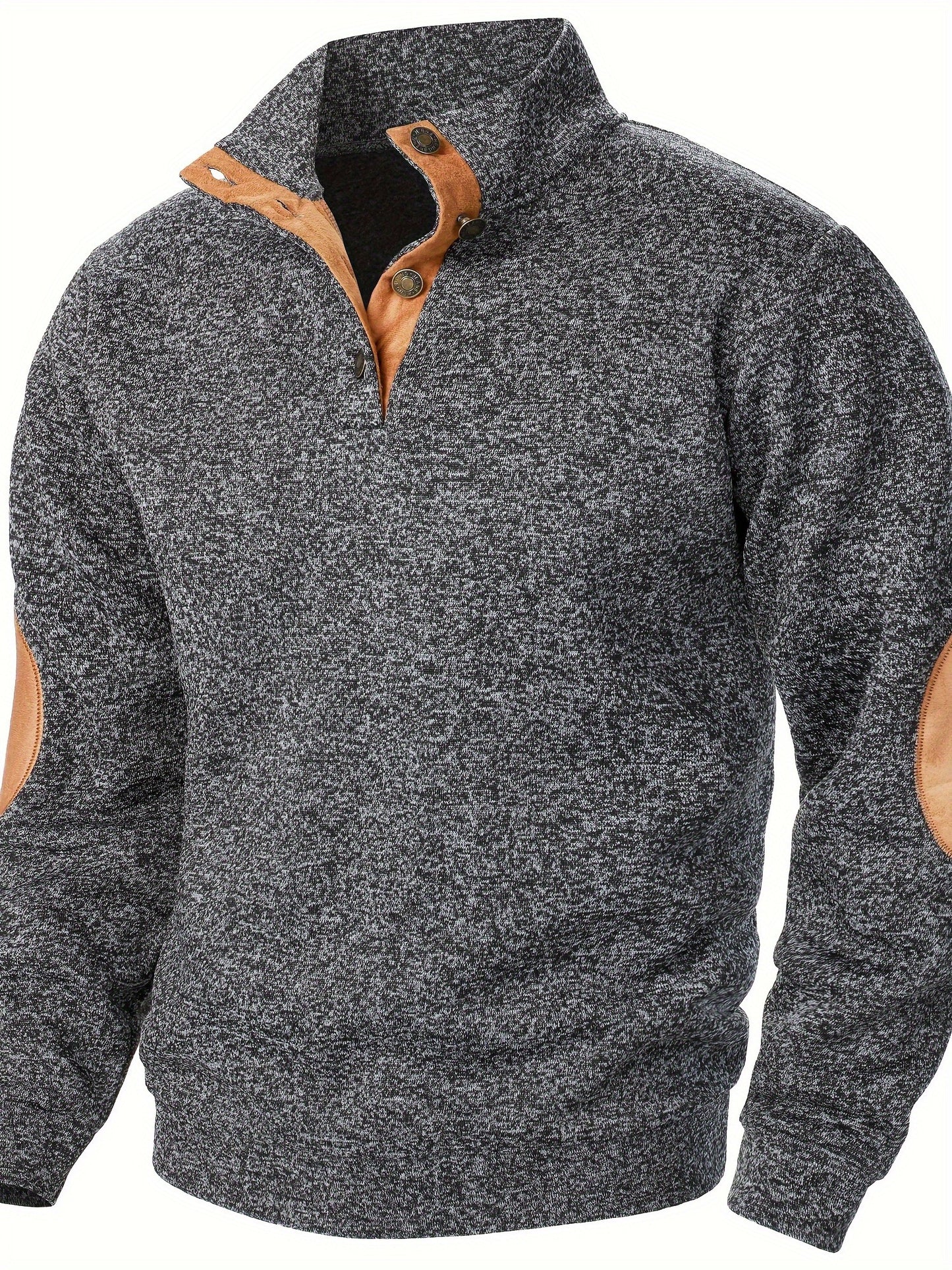 Maglione Uomo con Collo Alto e Maniche Lunghe - Felpa Casual Autunno Inverno Calda con Bottoni, Taglio Regolare per Abbigliamento Casual