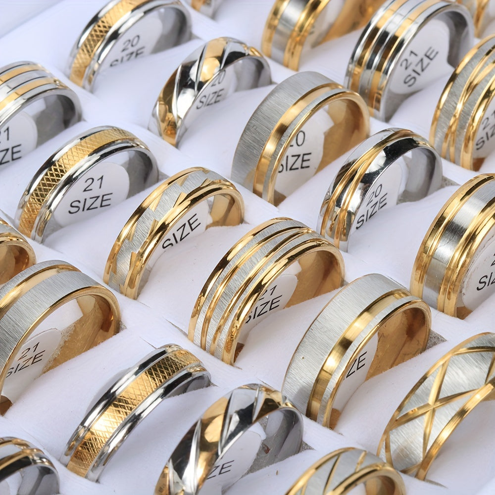 20 Anelli Alla Moda In Acciaio Inossidabile Impermeabili Di Alta Qualità Per Uomo, Da Indossare Ogni Giorno, Regalo Per Feste Di Compleanno, Anniversari