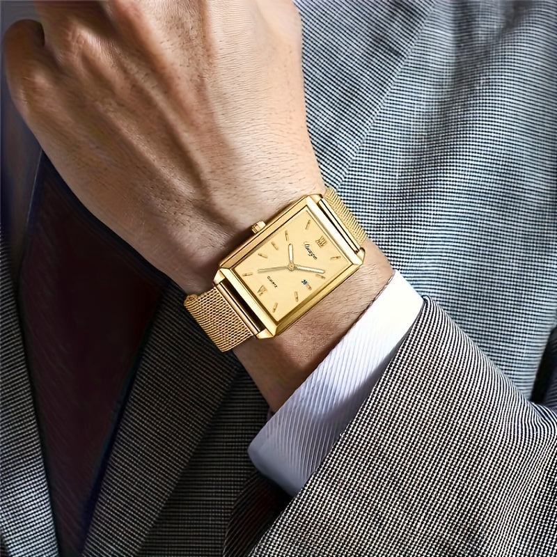 Un versatile orologio al quarzo con calendario e numeri romani per uomo/donna, regalo perfetto per la festa del papà/compleanno per padre/fidanzato con temperamento da uomo d'affari.