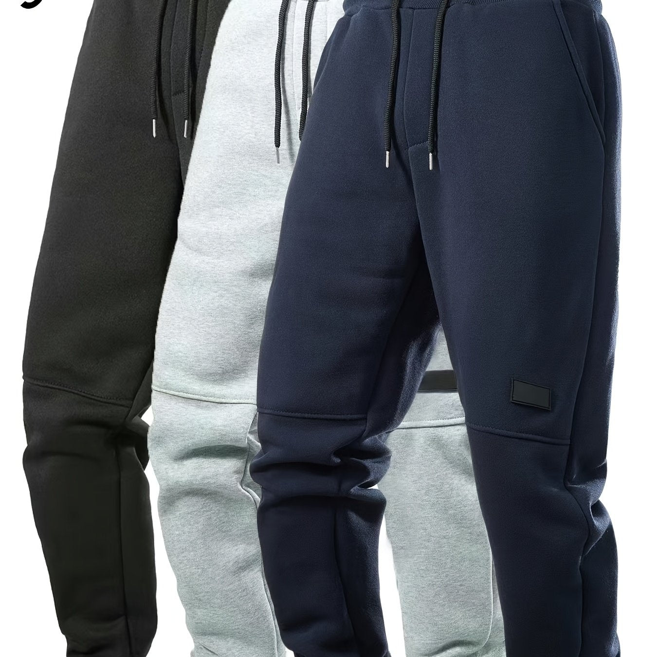 3pezzo Pantaloni da Jogging da Uomo con Elastico in Vita e Coulisse - Pantaloni da Jogging Casuali a Tinta Unita, Vestibilità Regolare, Lunghezza alla Caviglia, Comodi per Autunno/Inverno, Pantaloni da Jogging, Pantaloni da Jogging, Pantaloni da Jogging p