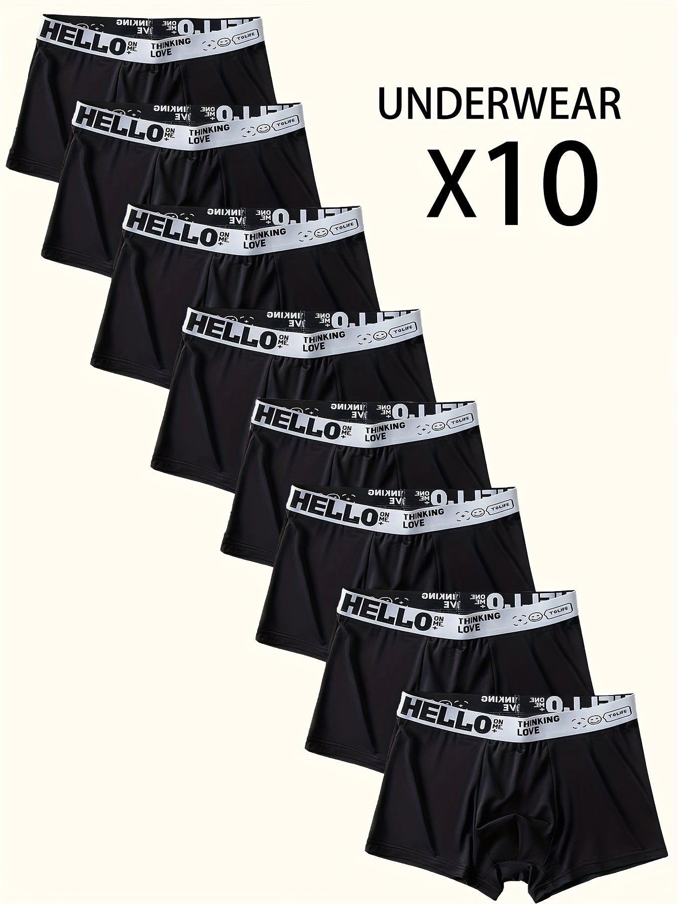 10pz "Ciao" Pantaloni Basso da Uomo Stampati - Alla Moda, Traspiranti, Comodi, Pantaloni Sportivi ad Alta Elasticità, Asciugatura Rapida