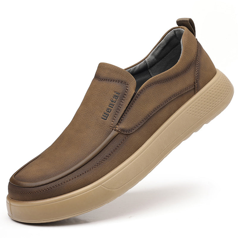 1 Paio di Scarpe da Uomo Slip-On Moccasins - Scarpe Casual Leggere con Suola Morbida e Punta Rotonda, Colorazione Marrone e Beige, Perfette per Abbigliamento Casual e Attività All'Aperto, Regalo Ideale per Uomini, Calzature Comode per Tutti i Giorni, Desi