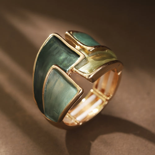 1 Anello in Lega di Zinco Smaltato Vintage, Gioielli Eleganti da Donna per Banchetto Francese