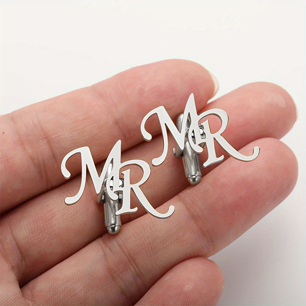 1 paio di fermagli da manica per uomo - Acciaio inossidabile 304 personalizzabile con iniziali "EB" - Elegante per abiti e camicie, regalo ideale per padre, marito, fidanzato, figlio, abbigliamento formale | Design elegante | Costruzione resistente, ferma