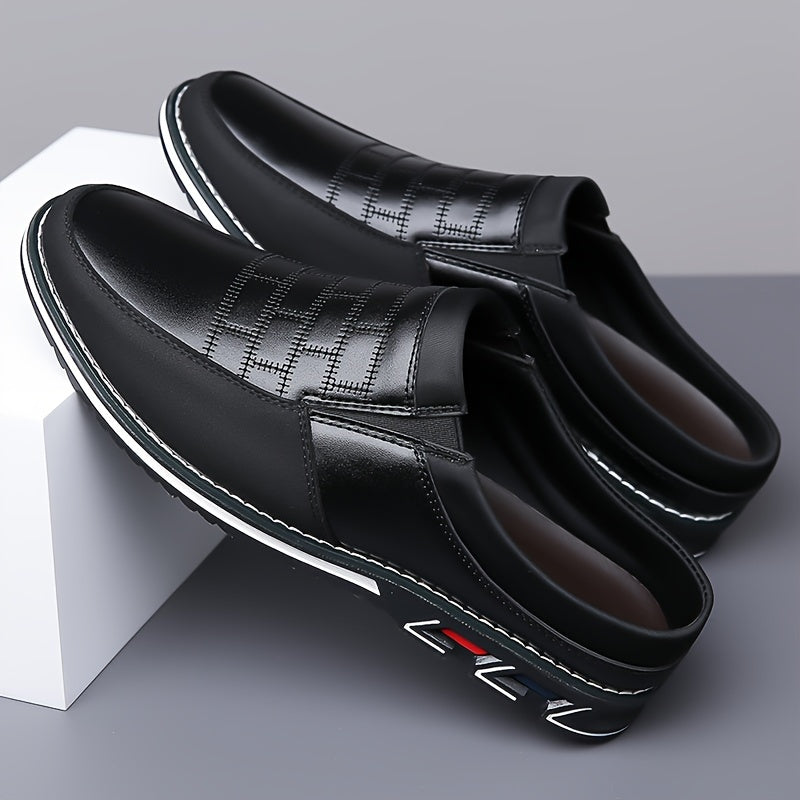Stile vintage retrò, pantofole comode e antiscivolo da uomo di grandi dimensioni, tomaia in PU, suola in gomma, fodera in PU, adatte per uomo, chiusura slip-on, design a tinta unita.