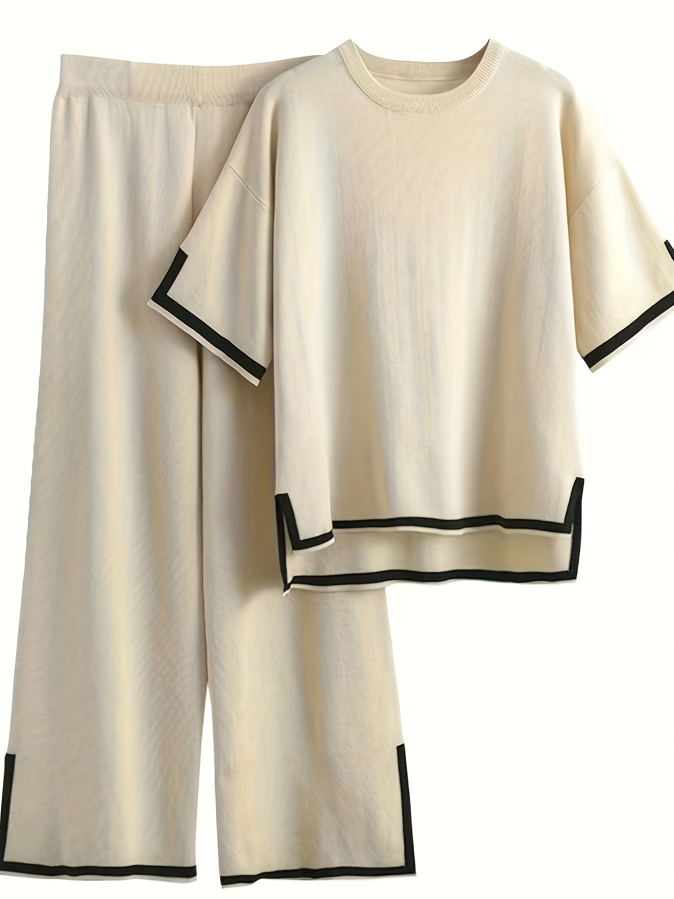 Set di magliette in tessuto morbido e ghiacciato in fibra per donna/camicia trasparente testurizzata/perfetta per l'abbigliamento da donna/abito estivo a due pezzi essenziale, bello e a buon prezzo