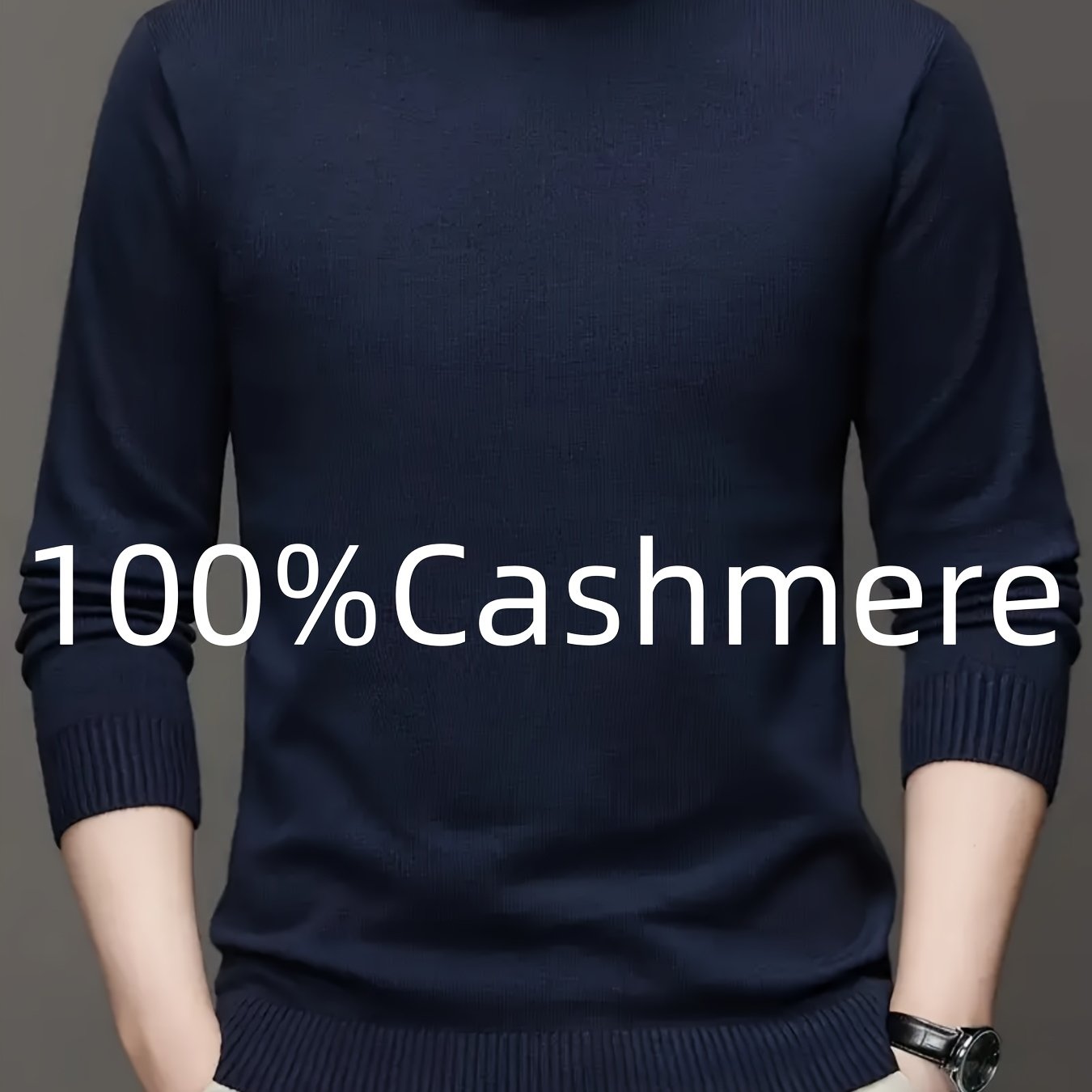 Maglione da Uomo 100% Lana - Morbido e Caldo, Collo Alto Elasticizzato, Lavabile in Lavatrice, Tinta Unita per Look Casual & Business, Maglione a Girocollo Comodo, Tessuto ad Alta Elasticità, Abbigliamento da Ufficio, Design Classico, Costruzione Durevole